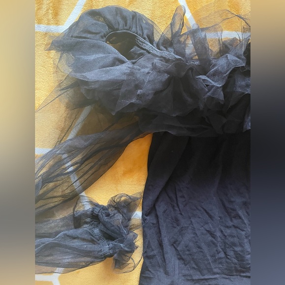 Mesh Sleeve Ruffle Top - Picture 2 of 3